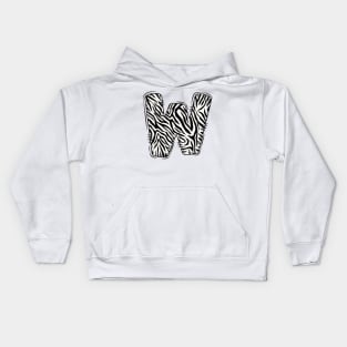 Zebra Letter W Kids Hoodie